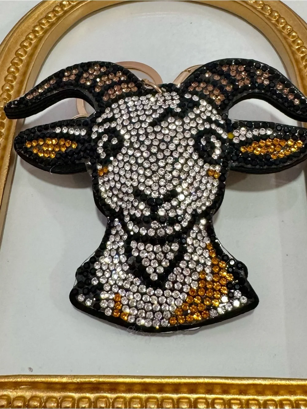 New The Goat Crystal Embellished Keychain